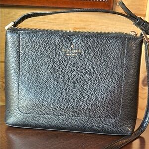 Kate Spade Harlow Black Pebbled Leather Shoulder/Crossbody bag
